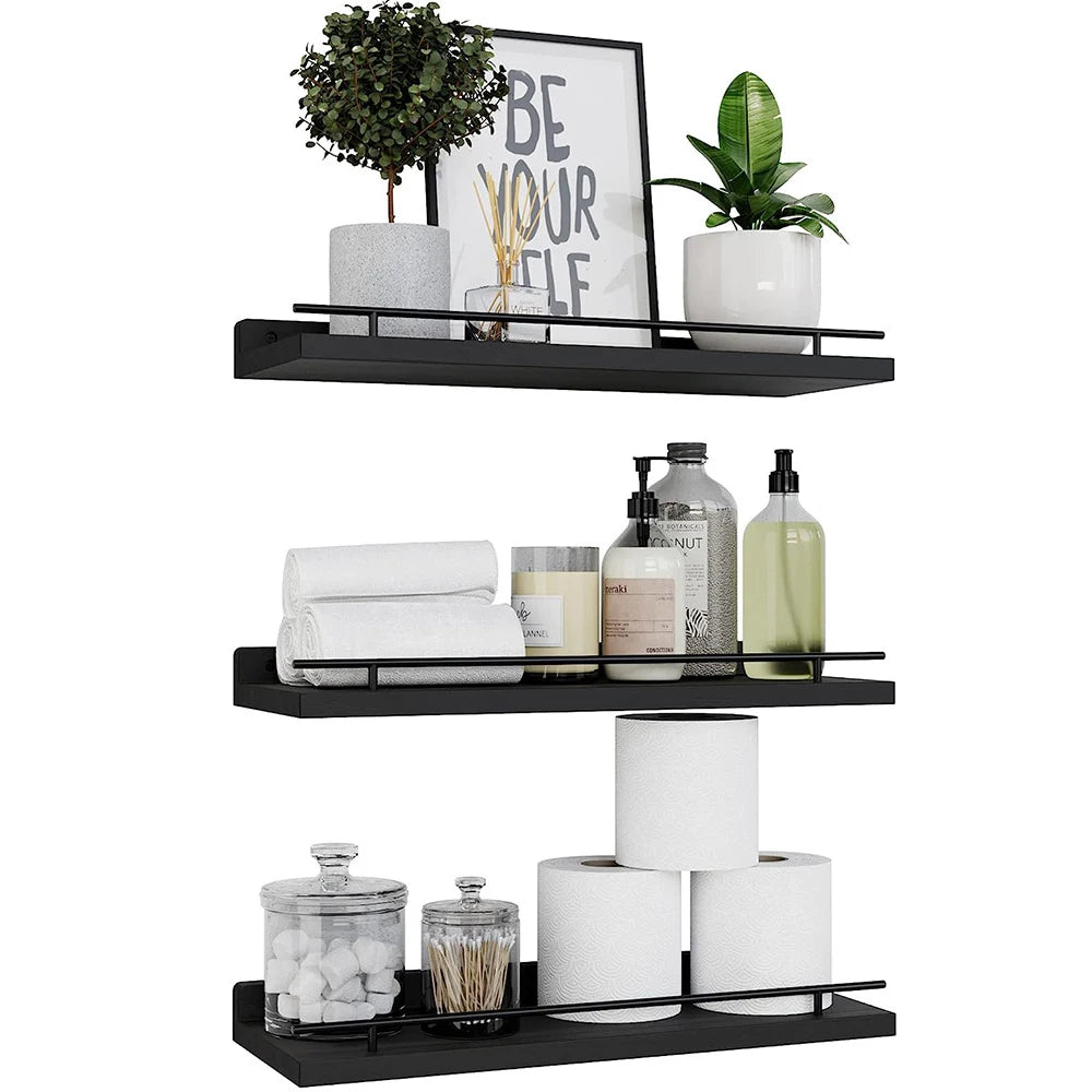 Wooden Wall Shelf: Bathroom Storage & Decor