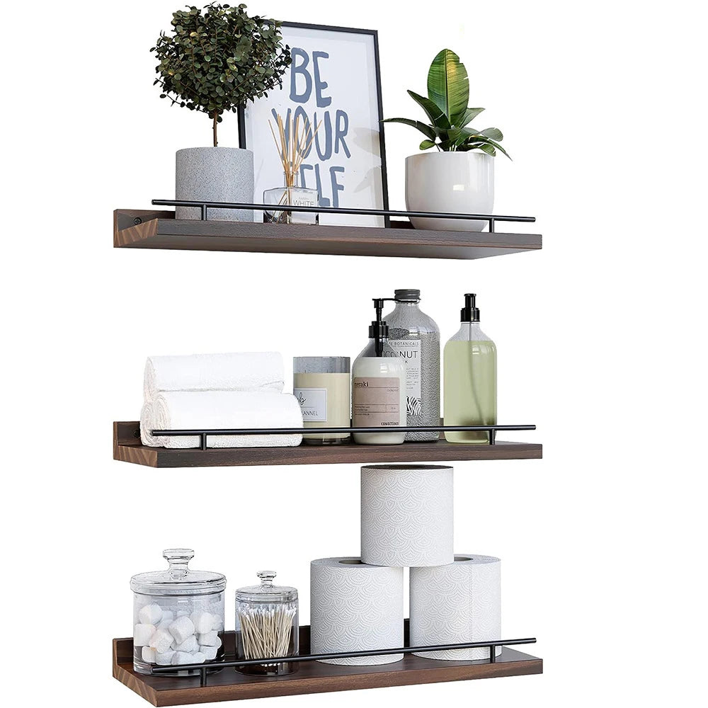 Wooden Wall Shelf: Bathroom Storage & Decor